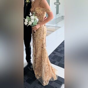 Gold Sequin Evening Gown